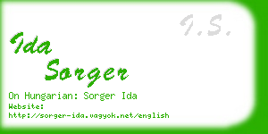 ida sorger business card